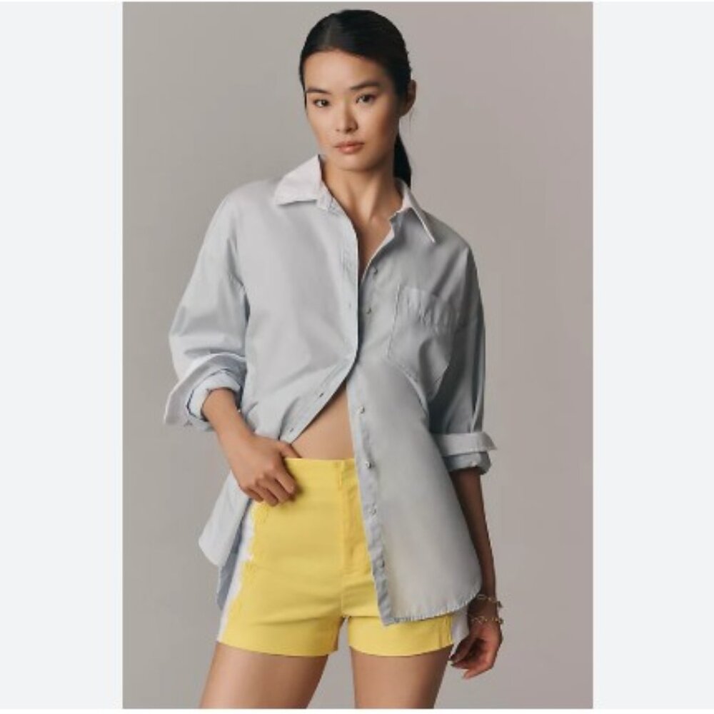 Anthropologie Maeve Surf City Linen Blend Embellished Shorts - Size 6 - NWT